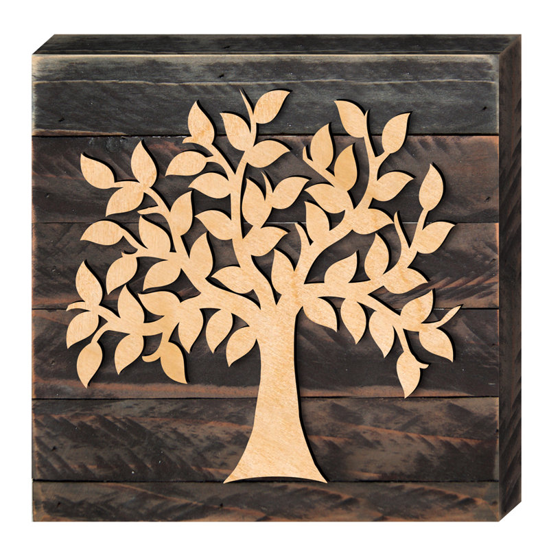 aMonogramArtUnlimited Family Tree Mounted on Wooden Rustic Board Wall